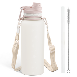 Water Bottle w/ Strap 32oz – White
