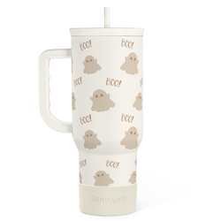 Boo Tumbler with Handle and Straw 40oz – Stainless Sleel Slider Tumbler Travel Coffee Mug for Women - Gift Idea for Fall Autumn Halloween Christmas