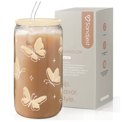 Glass Acrylic Lid 16oz – Butterfly