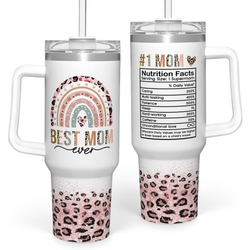 Quencher Tumbler 40oz – White Best Mom Ever