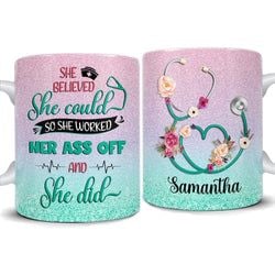 Personalized Mug – Nurse Scrubs Rubber Gloves