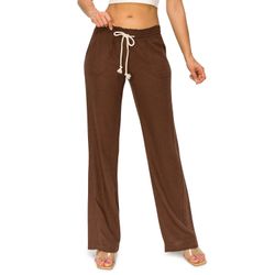 Soft Surroundings Brown Wide Legs High Rise 100% Cotton Gauzy Beachy Pants,  size L Tall for Sale in Los Angeles, CA - OfferUp