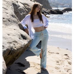 Cali1850 Women's Casual Linen Pants - 32 Inseam Oceanside Drawstring  Smocked Waist Lounge Beach Trousers with Pockets : : Clothing,  Shoes 