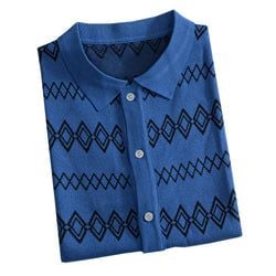 Knitted – Aztec Geometric Jacquard Knit Shirt