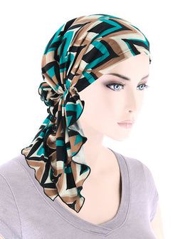 Turquoise Brown Zigzag