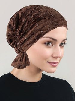Dark Brown Stretch Velour Sequin