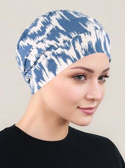 Denim Cream Ikat Geometric
