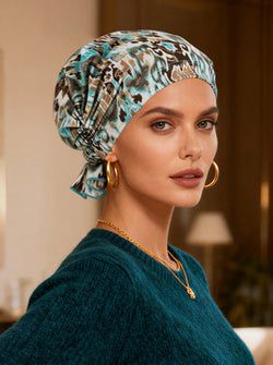 Turquoise Gold Leopard Ikat