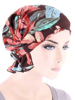 Brown Mauve Tropical Floral