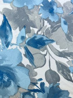 Blue Gray Water Floral