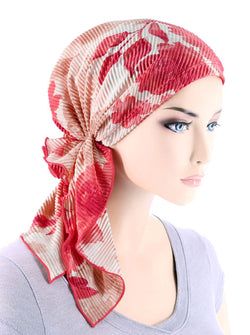 Plisse Coral Peach Floral