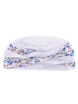 Color – White Periwinkle Blue Floral