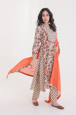 Cream & Rust Orange