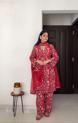 Cherry Red Floral