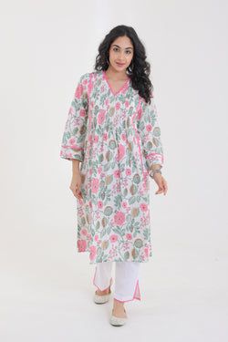 White with Pink