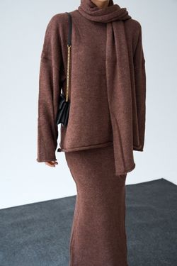 Üçlü Triko Takım – Kahverengi