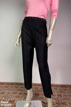 Black Slub Silk Pencil Pants- LobhaDeepthis – Lobha Deepthis