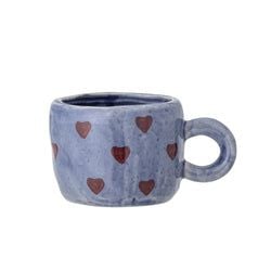 Farbe – Blau mit roten Herzen