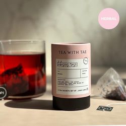 Mini Tea Tubes – Hibiscus Rose Mini Tea Tube – Floral & Fruity Herbal Blend (5 Sachets)