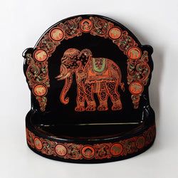 Hand-Etched White Elephant Motif