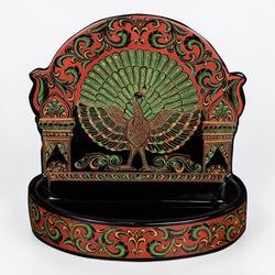 Hand-Etched Peacock Motif