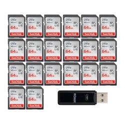 SanDisk Ultra SD (140MB/s Tier) – 64GB / 20-Pack