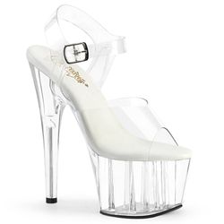 Regular Platform – Clear - White Faux Leather - Clear
