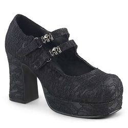 Low Shoes – Gothika 09 | Black Satin - Lace