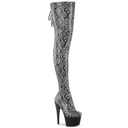 Adore 3008SP-BT | Gray - Black Snake Print Faux Leather