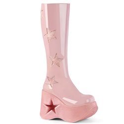 Knee Boots/Overknees – Dynamite 218 | Baby Pink Patent - Multi Glitter
