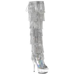 Rhinestone Fringe – Silver Holographic