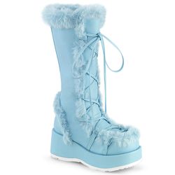 Pastel Blue Faux Leather - Faux Fur