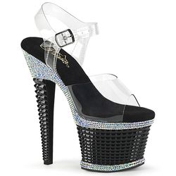 Clear/Black - Silver Rhinestones/Black