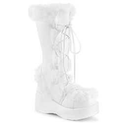 Cubby 311 – White Faux Leather - Faux Fur