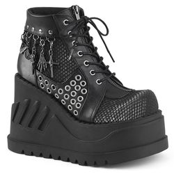 Ankle Boots – Stomp 18 | Black Matte - Grey Velvet