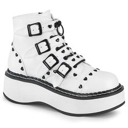 Ankle Boots – Emily 315 | White Matte - Black