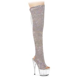 Rhinestone [Fringe] Upper – Faux Suede - AB Rhinestones