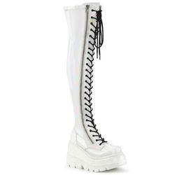 Overknees – Shaker 374 | White Holographic Patent