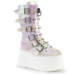 Damned 225 | Pearl Iridescent Faux Leather - White