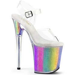 Clear/White - Rainbow Glitter
