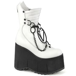 Ankle/Mid-Calf Boots – Kera 130 | White Matte - Black