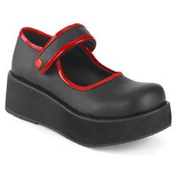 Classic Mary Janes – Black - Red Matte
