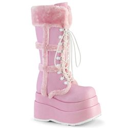 Pastel Pink Faux Leather - Faux Fur