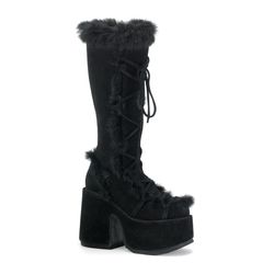 Camel 311 – Black Faux Suede - Faux Fur