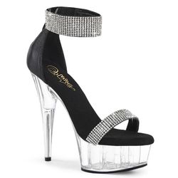 Varianten | Variants – Black Shimmery Fabric/Clear - Silver Rhinestones