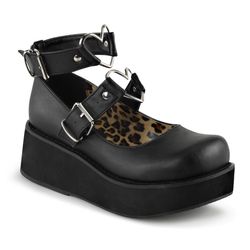Double Buckled Mary Janes – Black Matte