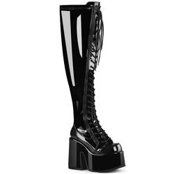 Overknees/Thigh Highs – Camel 300 Wide Calf | Black Patent