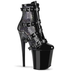 Black Patent/Mesh - AB Rhinestones - Black