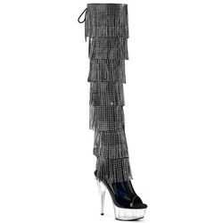 Rhinestone Fringe – Black Holographic