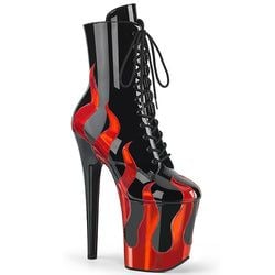 Varianten | Variants – Black Patent - Black / Red Metallic Holographic Flames